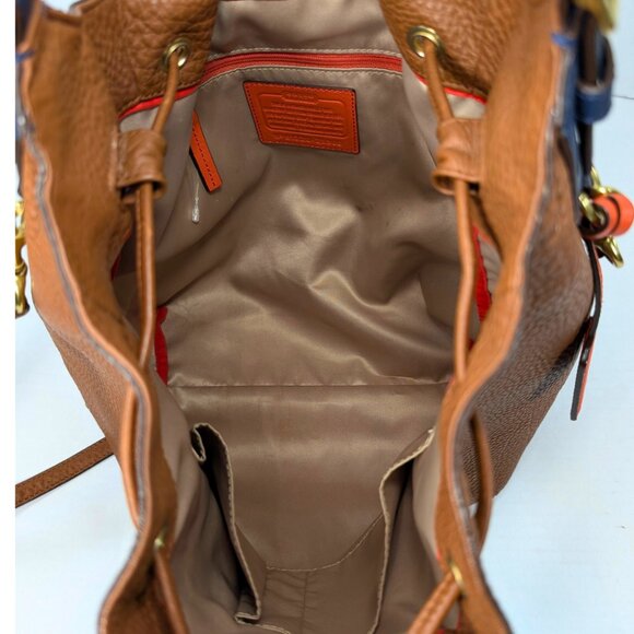 Coach Legacy Brown Pebbled Leather Convertible Large Bucket Bag 25306 - Picture 9 of 10